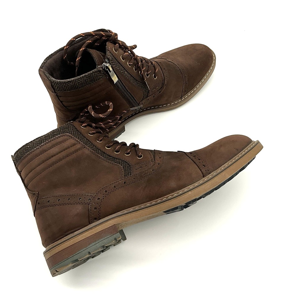 Arkbird Brown Leather Oxfords Ankle Boots w/Zipper FZN2019806 Men Size 11